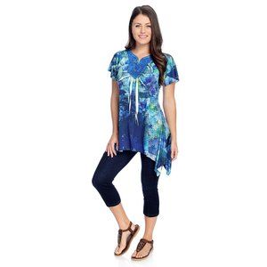One World Printed Micro Jersey Knit Flutter